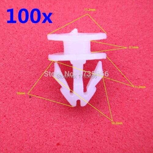 Set of 100x White Nylon Door buckle clip For BMW E46 E39 E90 E36 E60 Peugeot 207 For Audi A4 B5 B6 B8 A6 C5 A3 A5 Q5 Q7
