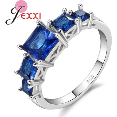 New Trendy Gorgeous Brand Ring with Full Clear Zircon Stone 925 Sterling Silver Jewelry for Women Wedding Party