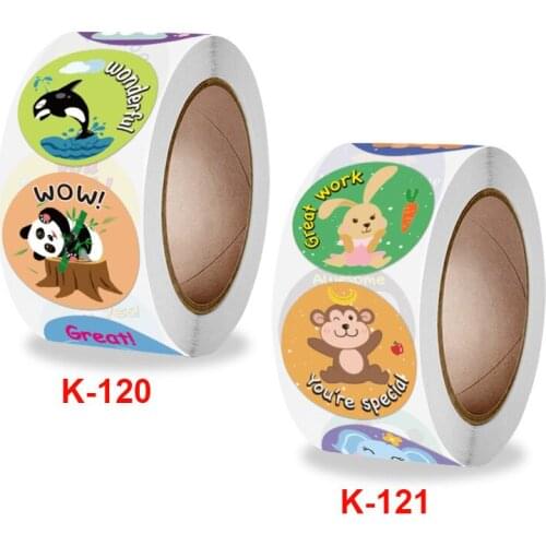 New roll up childrens animal cartoon sticker decoration gift series adhesive label