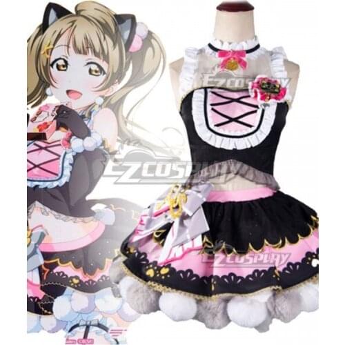 Love Live Minami Kotori Cat Double Pony Tail Lovely Dress Maid Dress Girls Adult Halloween Party Dress Set Cosplay Costume E001