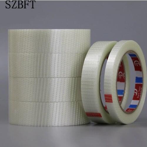 SZBFT Strong mesh fiberglass tape High-strength transparent cross pattern single-sided tape Aircraft model tape 25 meters long
