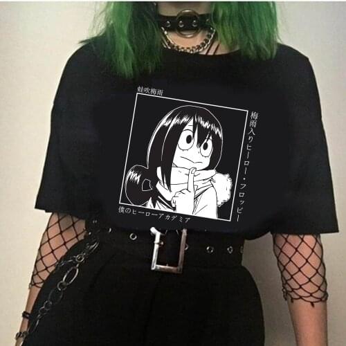 Dropshipping Cute Anime Asui Tsuyu T Shirt Women Harajuku Boku No Hero Academia Kawaii T-shirt