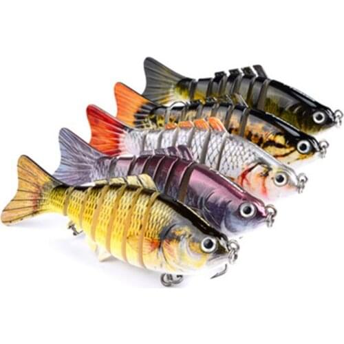 Fishing Artificial Bait False Fish Shape Lifelike Multi Joint Hard Lure Ocean Fishing Accessories With 2 Treble Fishhooks