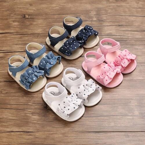 Baby Girls Sandals Star Cute Summer Flat Princess Shoes Infant First Walkers Casual Soft Bottom Non-Slip Breathable Baby Shoes