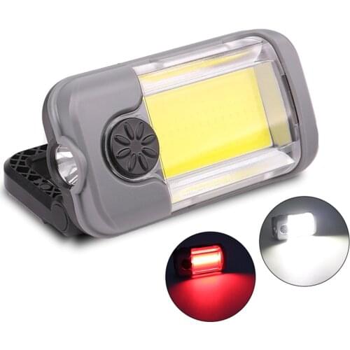 USB Rechargeable COB LED Flashlight Torch Work Light Foldable Magnet Emergency Portable Camping Lamp With Built-in Battery Hook