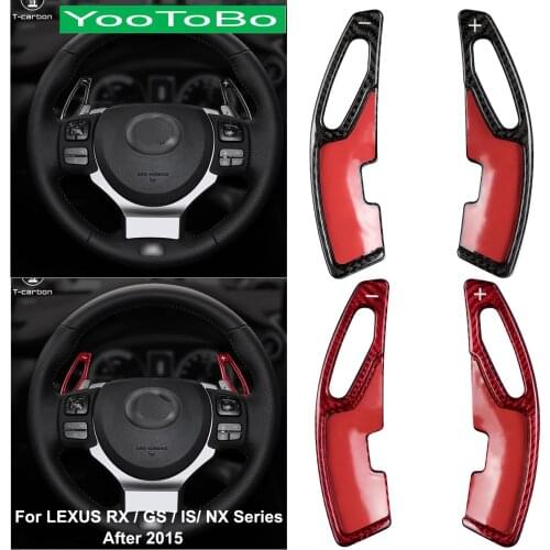 Car Styling Real Carbon Fiber Steering Wheel Shifter Paddle Extenesion For Toyota LEXUS RX GS IS NX After 2015 Interior Moulding