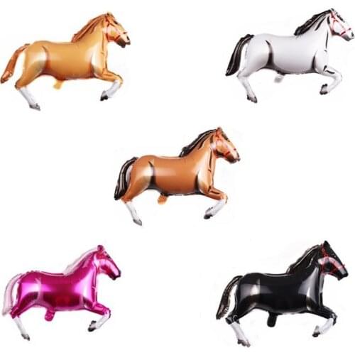 Large Horse Foil Balloons Happy Birthday Party Supplies Mylar Balloon Kids Classic Toys Animal Balloon Farm Helium Air Globos