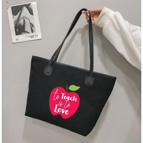 To Teach is To Love Funny Printed Teacher Bag Teacher Tote Gift Shoulder Bag Women Ladies