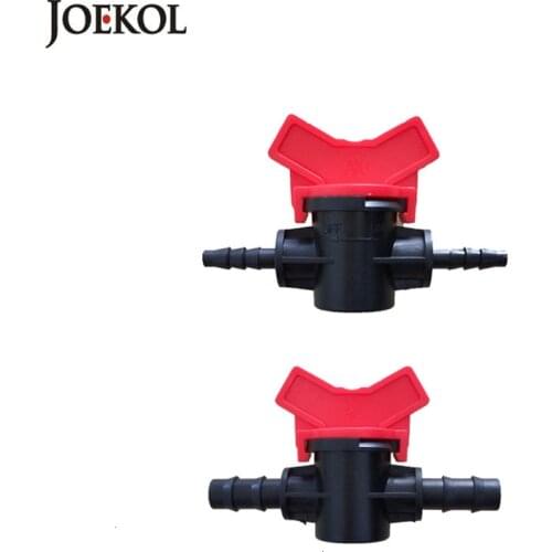 5PCS Barbed Double Coupling Switch Valve For 1/4'' Tubing Hose Drip Irrigation Watering System Kit Greenhouse Flower