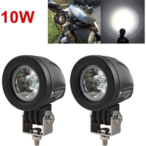 1PAIR Motorcyle Car 10W LED Work Light 12V 24V Spot Flood Driving Headlight Auxiliary Fog Lamp ATV SUV Truck Wagon Camper Light