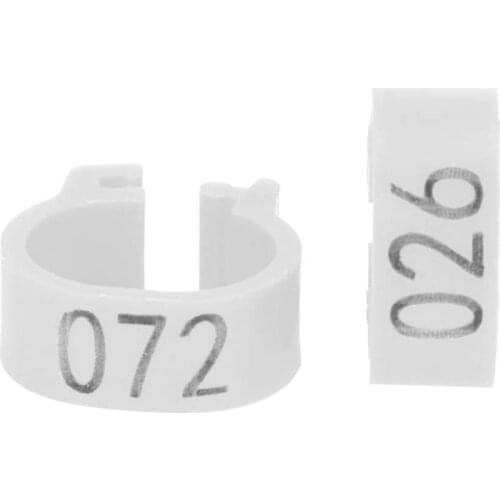 100Pcs 001-100 Numbered Plastic Bird Foot Ring Reusable Pigeons Identify Clip Poultry Accessory