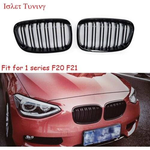 2-slat F20 Front Bumper Kidney Grille for BMW 1 Series F20 F21 Pre-LCI & LCI Mesh Grill 2012-2018 118i 120i 140i