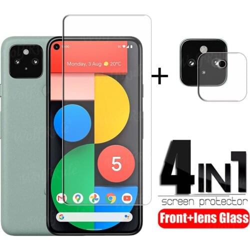 4-in-1 For Google Pixel 5 Glass For Pixel 5 Glass Camera Lens HD Phone Film Screen Protector For Google Pixel 5 Tempered Glass