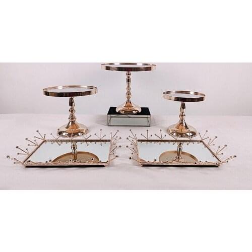 5pcs/set cake stand gold color Decorating Wedding Cupcake stand afternoon tea
