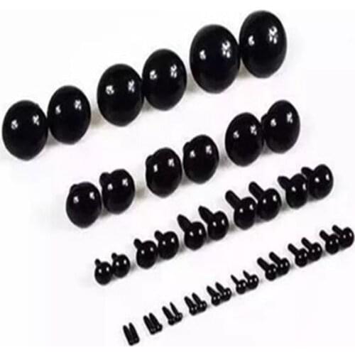 Doll Accessories Eyes For Dolls Toys Doll Eyes 100pcs 6-12mm Black Plastic Crafts Safety Eyes for Teddy Bear