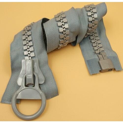 Free shipping #20 Big Size Gray Resin zipper 50/60/80cm 1pcs Open End Zipper For Repair Diy Sewing Clothes Garment Accessories