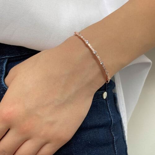 NEW Fashion Zircon Love Bracelet Silver 925 Bangle Cuff for Women Luxury Designer Jewelry Female Lady Bestfriend Gifts
