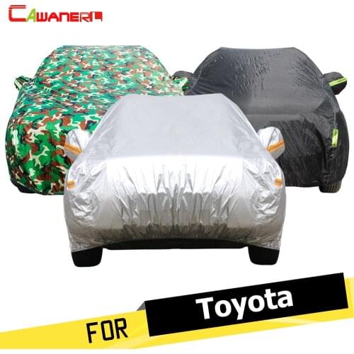 Cawanerl Car Cover Anti UV Rain Sun Snow Protector Cover Dust Proof For Toyota Levin Yaris E'Z Land Cruiser Prius Prado 4Runner