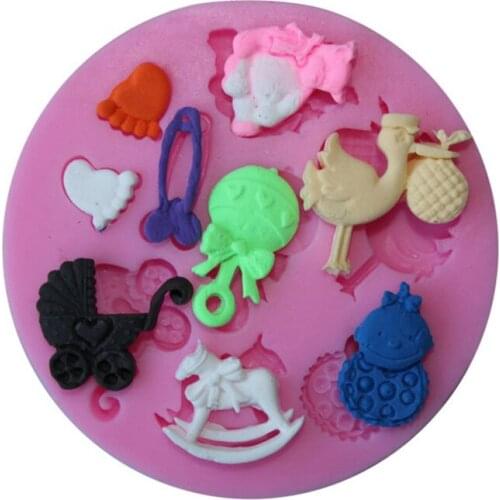 DIY Baby Toys Silicone Mold Fondant Chocolate Cake Decorating Tools 1978