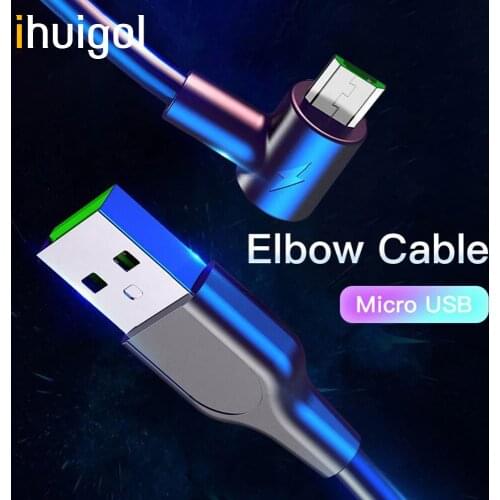 !ACCEZZ Micro USB Cable 90 Degree USB Cable 3A Fast Charging Mobile Phone For Samsung Xiaomi Huawei Android Data Sync Cables 2m