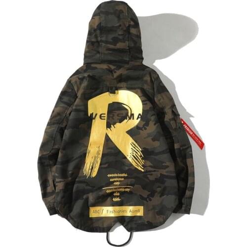 VERSMA Autumn Korean Camouflage Print Ribbon Jacket Coat Men Hip Hop Streetwear Oversized Couple Jacket Windbreaker Dropshipping
