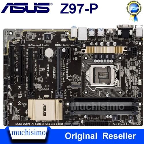 LGA 1150 DDR3 Z97 For ASUS Z97-P 100% Original Motherboard USB 3.0 32G Z97P Desktop Mainboard SATA 3 Mother board PCI-E X16 Used