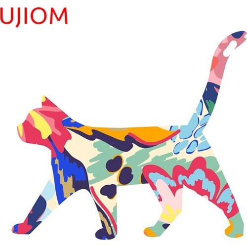 UJIOM Abstract Painted Floral Cat Wall Stickers Bathroom Toilet Wall Decal Home Decoration Living Room Decor Poster Mural Art