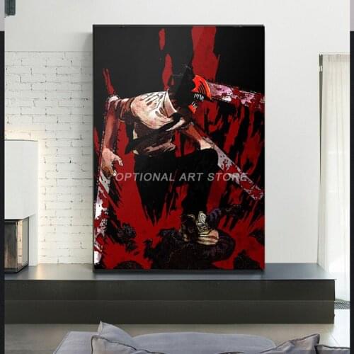 Canvas Print Chainsaw Man Anime Denji Wall Art Poster Painting Modern Home Decor Modular Pictures No Frame For Living Room