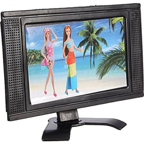 D7WF New LCD TV Doll Toy Structures Accessories For Brabie Doll House Furniture