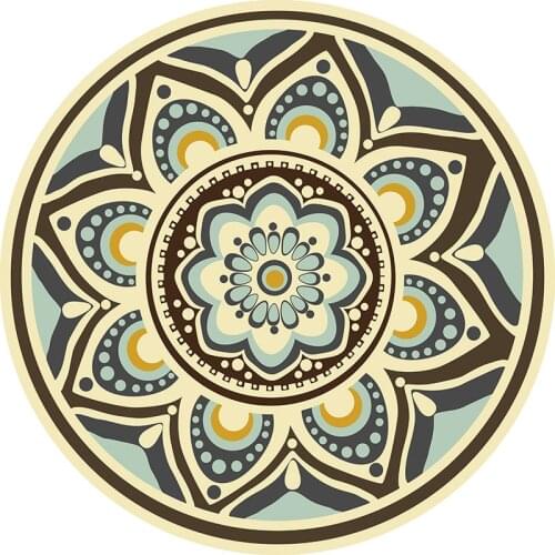 New Ethnic Persian Mandala Round Carpets Floor Mat Cloakroom Rugs And Carpets Yoga Mat Non-slip Round Carpet For Living Room