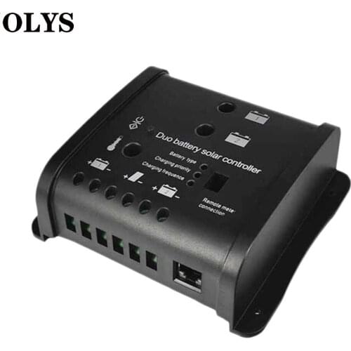 OLYS PWM Mppt Charge Controller 24V/12V 10/20A Auto Solar Panel Battery Charge Controller Travel RV Solar System With Monitor