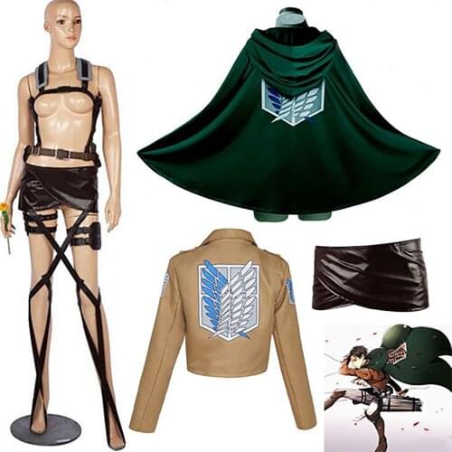 Anime Attack on Titan Cloak Jacket Shingeki No Kyojin Cosplay Costumes Eren Legion Cape Coat Skirt Halloween Christmas Clothes