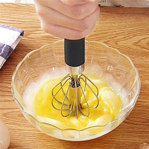 Hot Sale Semi-automatic Mixer Egg Beater Manual Self Turning Stainless Steel Whisk Hand Blender Egg Cream Stirring Kitchen Tools