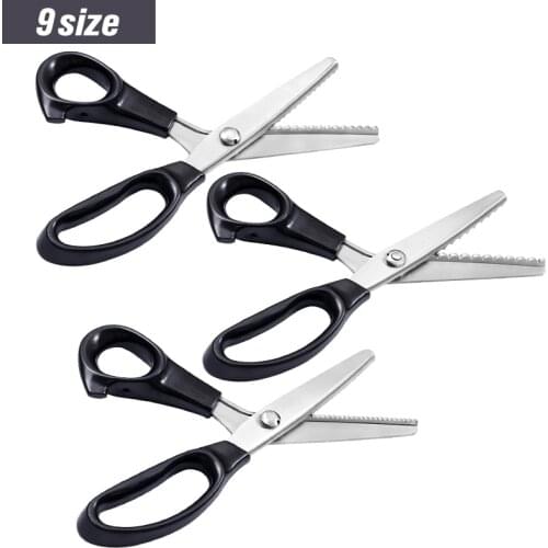 LMDZ 23.5cmTailor Scissors with Round & TriangleTooth Sewing Scissor with Zigzag Shape for Fabric Lace Scissors DIY Decorative