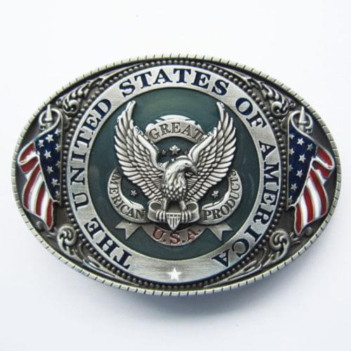 Custom belt buckle big discount Custom American Flag Eagle Belt Buckle wholesale Metal Fashion paint colour Belt Buckle