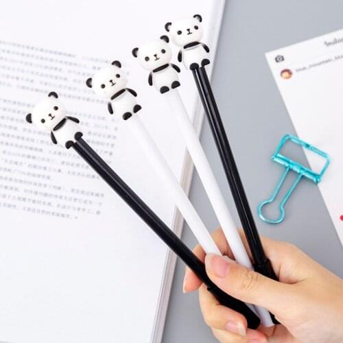 8 Pcs Korean Creative Cute Giant Panda Cute Gel Pen Black Ball Pen Student Gel Pen Wholesale