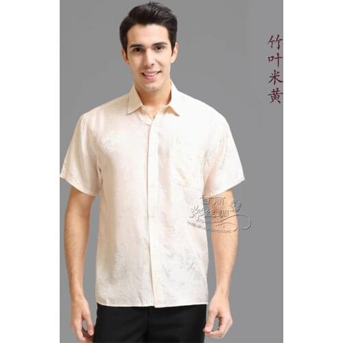 Silk Short Sleeve Mens Shirt 100% natural Silk Shirt