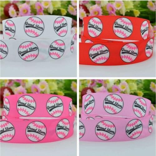 SUPWRF 16 22mm 38 50 75mm grand slam baseball Printed grosgrain ribbon hair bow DIY hair accessories decoration 50 Yards B0929