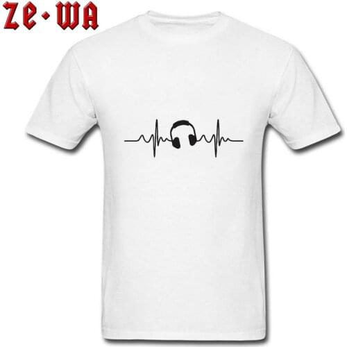 Rock Music Tops & Tees Tops T Shirt Heartbeat Headphones Zone Hiphop Popular T-Shirts Women Men New Style Rock Band Tees