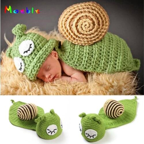 Sleepy Snail Baby Unisex Photo Props Boy&Girl Crochet Hats Cape Set Infant Baby Christmas Costume Crochet BABY Hats MZS-14053