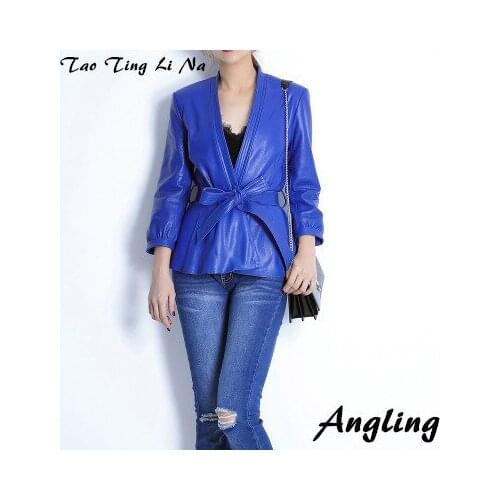 Top brand Women Spring 2020 Genuine Real Sheep Leather Jacket E47 high quality