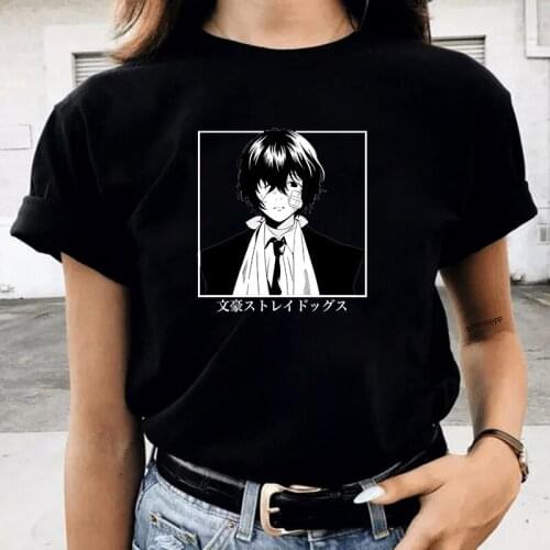 Japanese Anime Bungo Stray Dogs Woman Tshirts Dazai Anime Casual Chuuya Nakahara T-shirt Atsushi Nakajima Kawaii Female TShirts