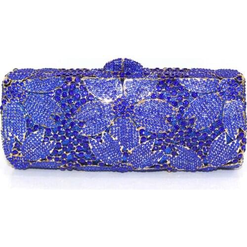 Women Diamonds Clutches Rhinestone Bag Flower Rose Crystal Clutch Party Evening Small Purse Handbags Wedding Clutch Female