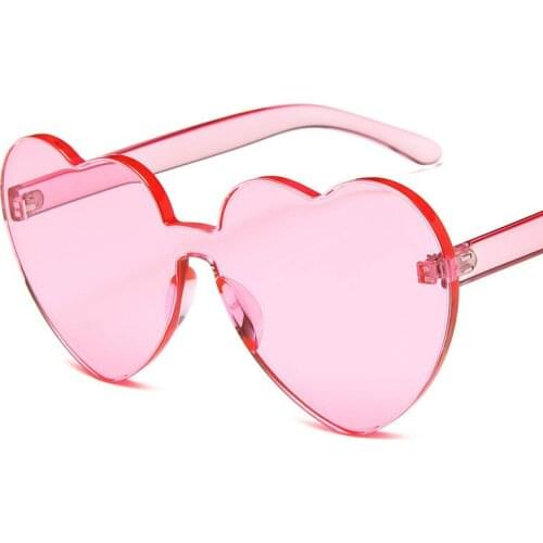 2019 New Fashion Heart Sunglasses Women Vintage Ladies Pink Sunglass UV400 Brand Designer Transparent Glasses Eyewear For Women