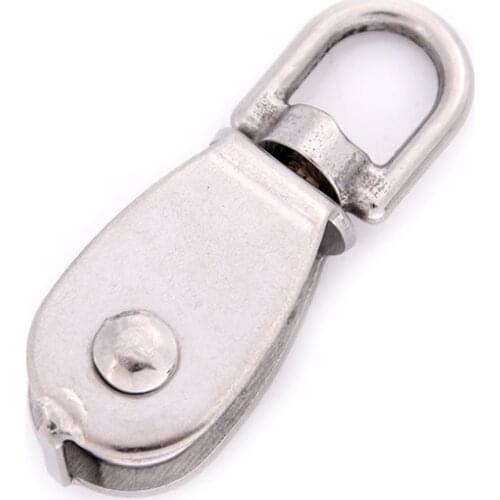 1PCS Stainless Steel M15 Wheel Swivel Pulley Block Heavy Duty Steel Single Wheel Swivel Lifting Rope Pulley For Wire Rope