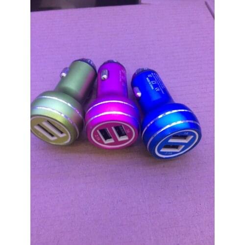 100pc/lot 5V 2.1A+1A Metal Safety Hammer Bullet 2 Dual USB Car Charger For Samsung Galaxy S6 S7 S8 S9 iPhone 8 X XS