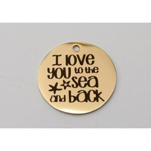 20pcs Stainless Steel Sea Beach Charm I Love You To The Sea And Back Charms Pendant For DIY Handmade Accessories