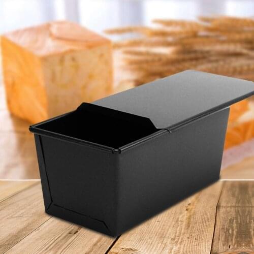 250/450/750/1000g Rectangular Carbon Steel Non-stick Toast Box Bread Loaf Pan Toast Box Mold with Cover Baking Tool