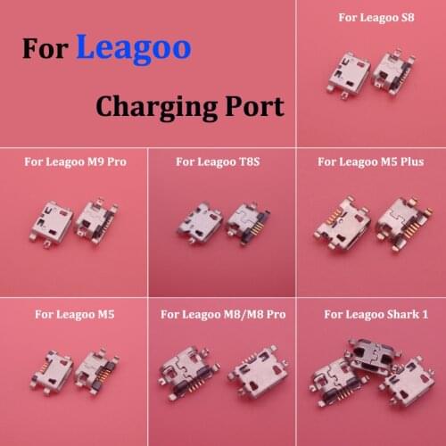 5pcs For Leagoo M5 Plus S8 T8S M9 Pro M8 M8 PRO shark 1 Charging Port Mini Micro USB Jack Socket Plug Connector Repair parts
