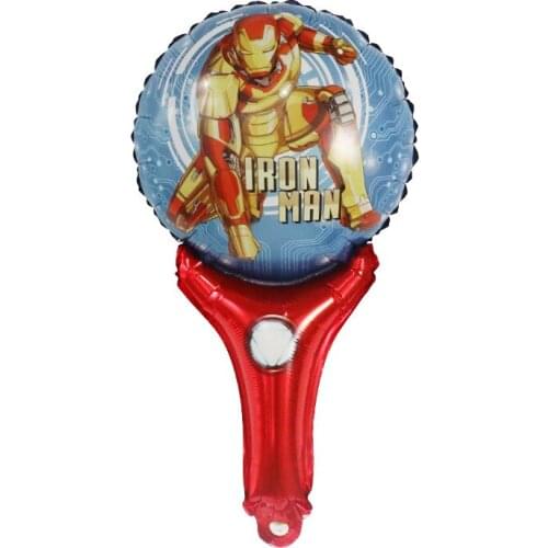 50/100pcs Avenger Super Hero Iron Cartoon Man Hand Stick Foil Balloons Happy Birthday Party Decoration Air Globos Kids Toys Gift